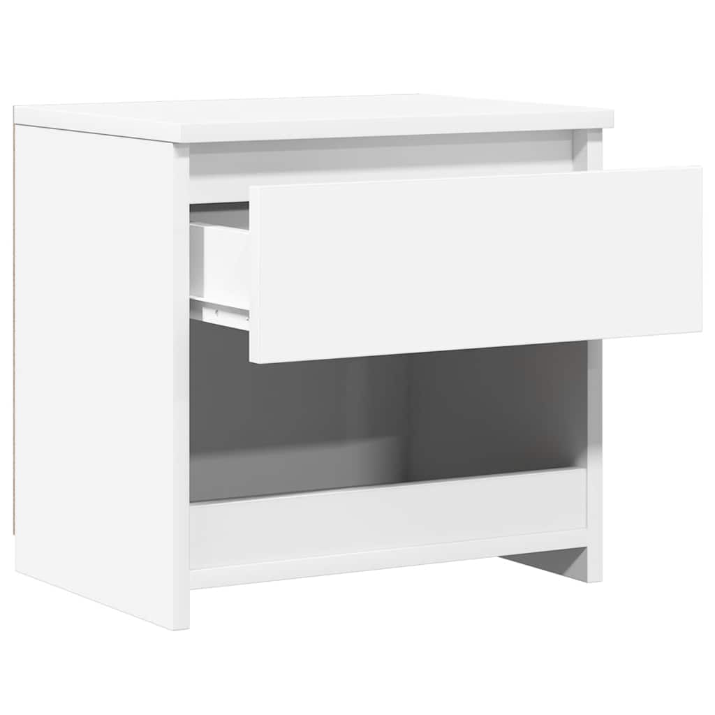 Table de chevet blanc brillant 40x30x39 cm bois d’ingénierie - XIOS