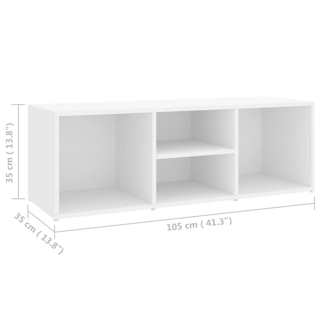 Banc à chaussures Blanc 105x35x35 cm Aggloméré - XIOS