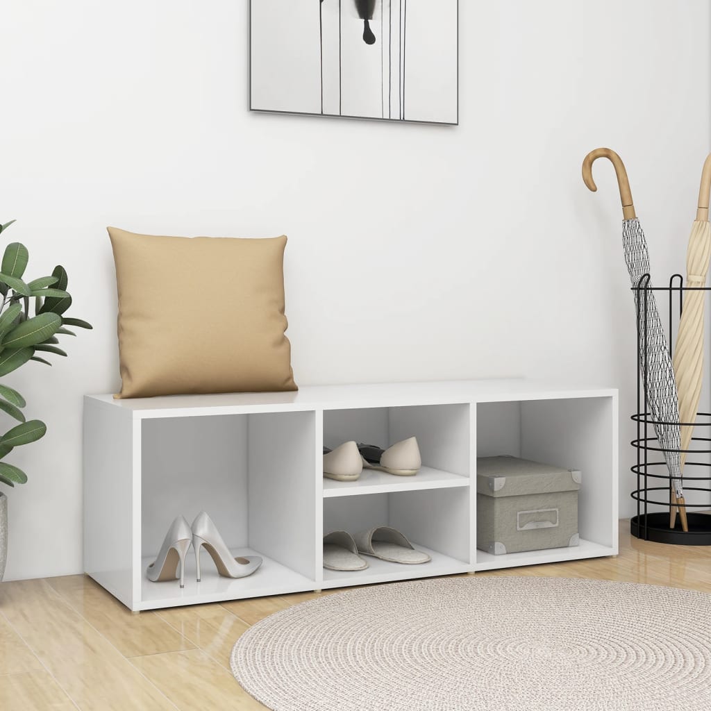 Banc à chaussures Blanc 105x35x35 cm Aggloméré - XIOS