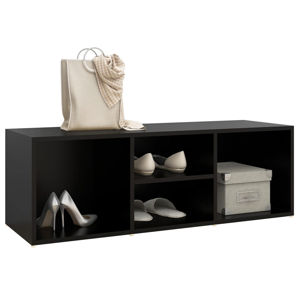 Banc à chaussures Noir 105x35x35 cm Aggloméré - XIOS