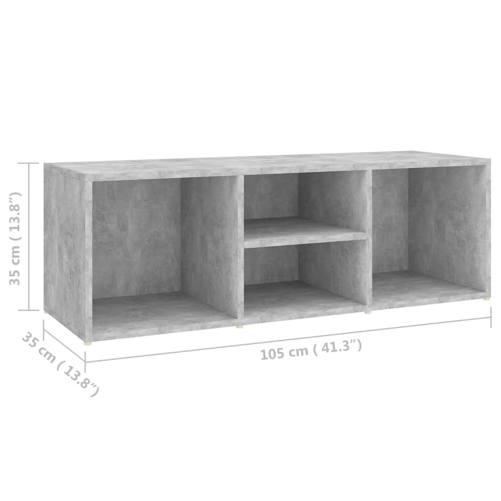 Banc à chaussures Gris béton 105x35x35 cm Aggloméré - XIOS