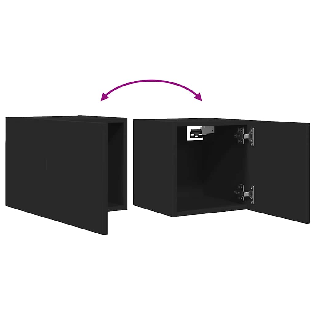 Meuble TV mural Noir 30,5x30x30 cm - XIOS