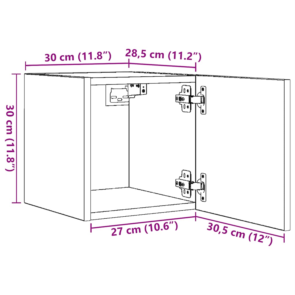 Meuble TV mural Gris béton 30,5x30x30 cm Meubles TV vidaXL