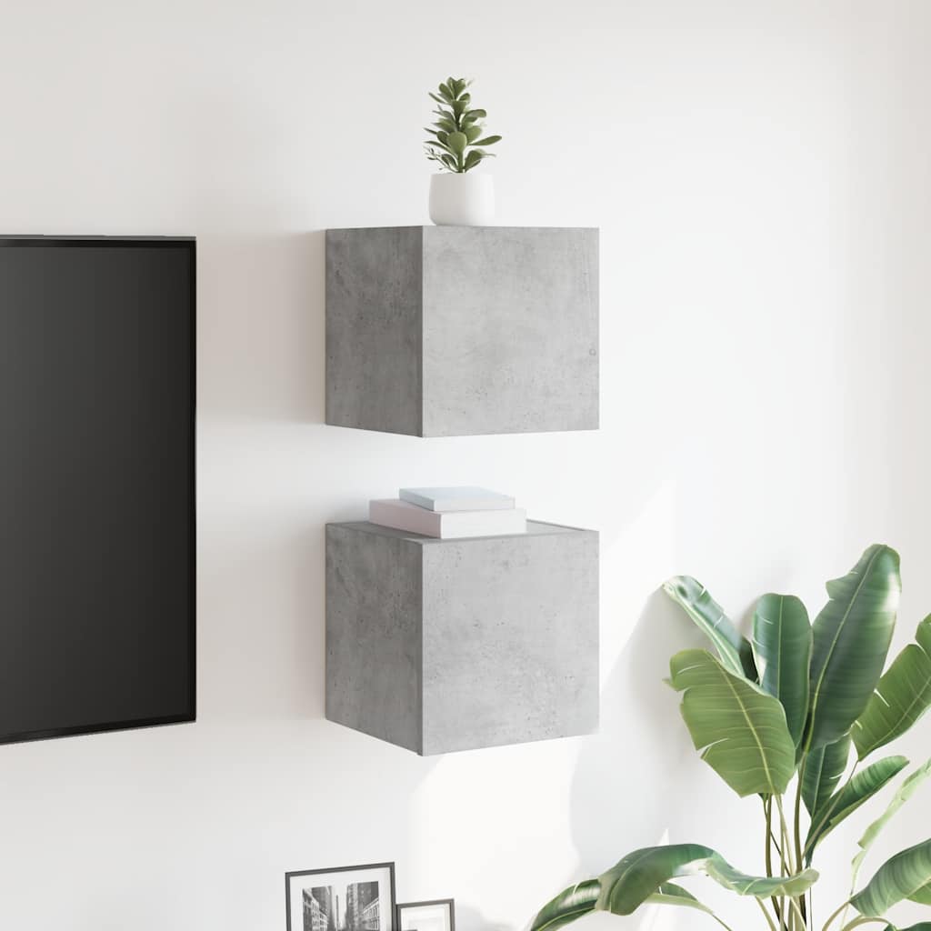 Meubles TV muraux 2 pcs Gris béton 30,5x30x30 cm - XIOS