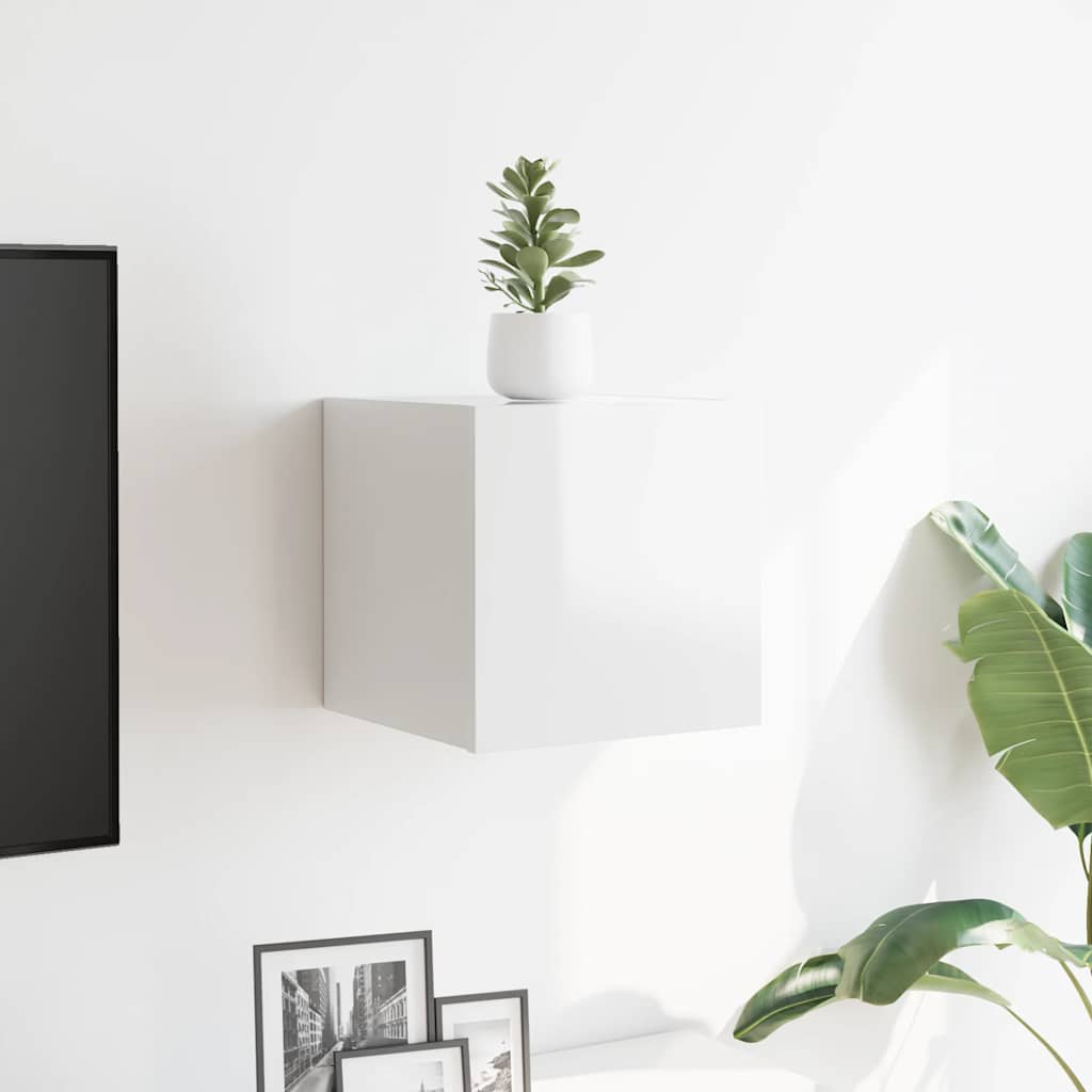 Meuble TV mural Blanc brillant 30,5x30x30 cm - XIOS