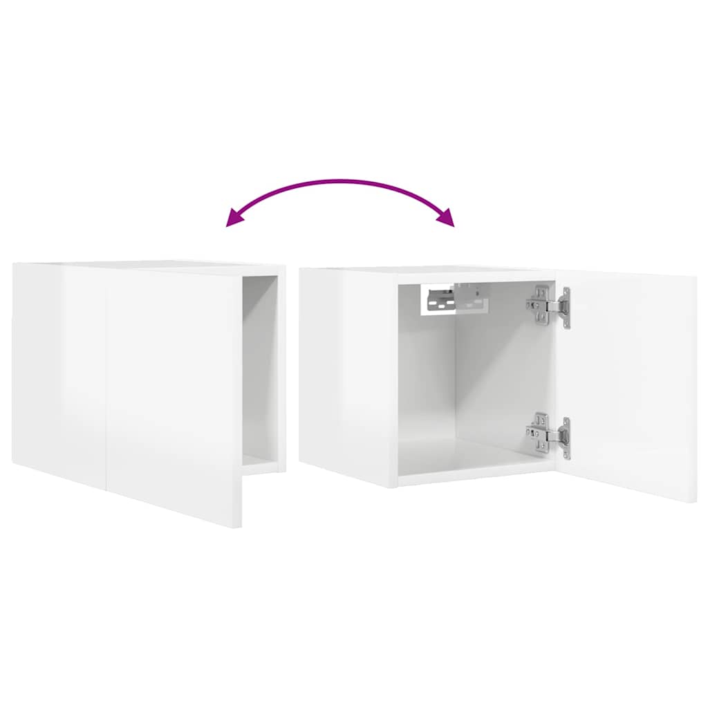 Meuble TV mural Blanc brillant 30,5x30x30 cm - XIOS