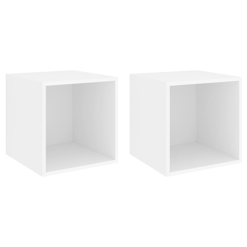 Armoires murales 2 pcs Blanc 37x37x37 cm Bois d’ingénierie Étagères murales & corniches vidaXL