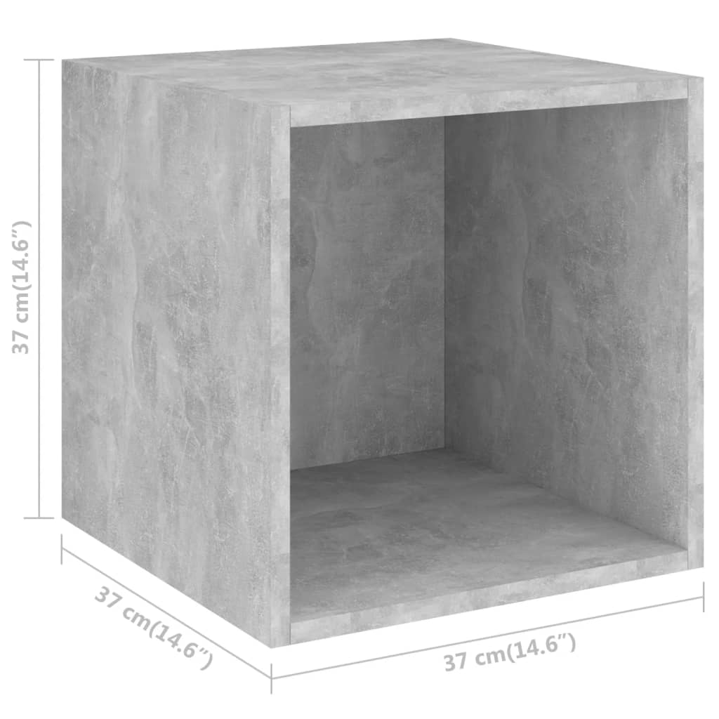 Armoires murales 2 pcs Gris béton 37x37x37 cm Bois d’ingénierie - XIOS