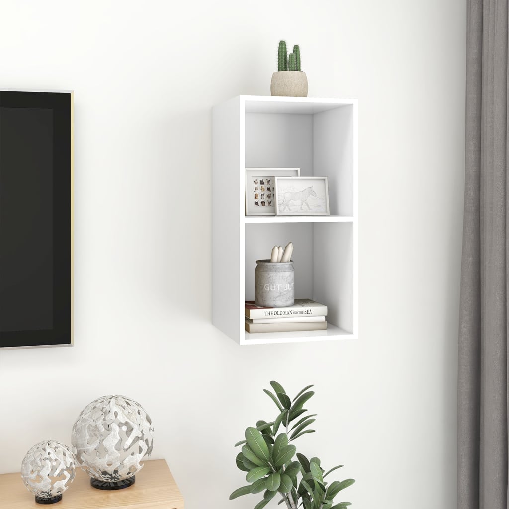 Meuble TV mural Blanc 37x37x72 cm Bois d’ingénierie - XIOS