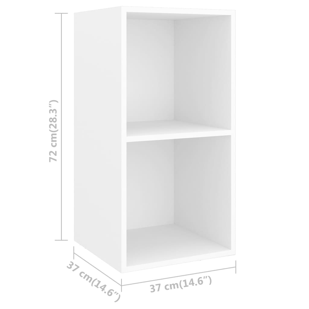 Meuble TV mural Blanc 37x37x72 cm Bois d’ingénierie - XIOS