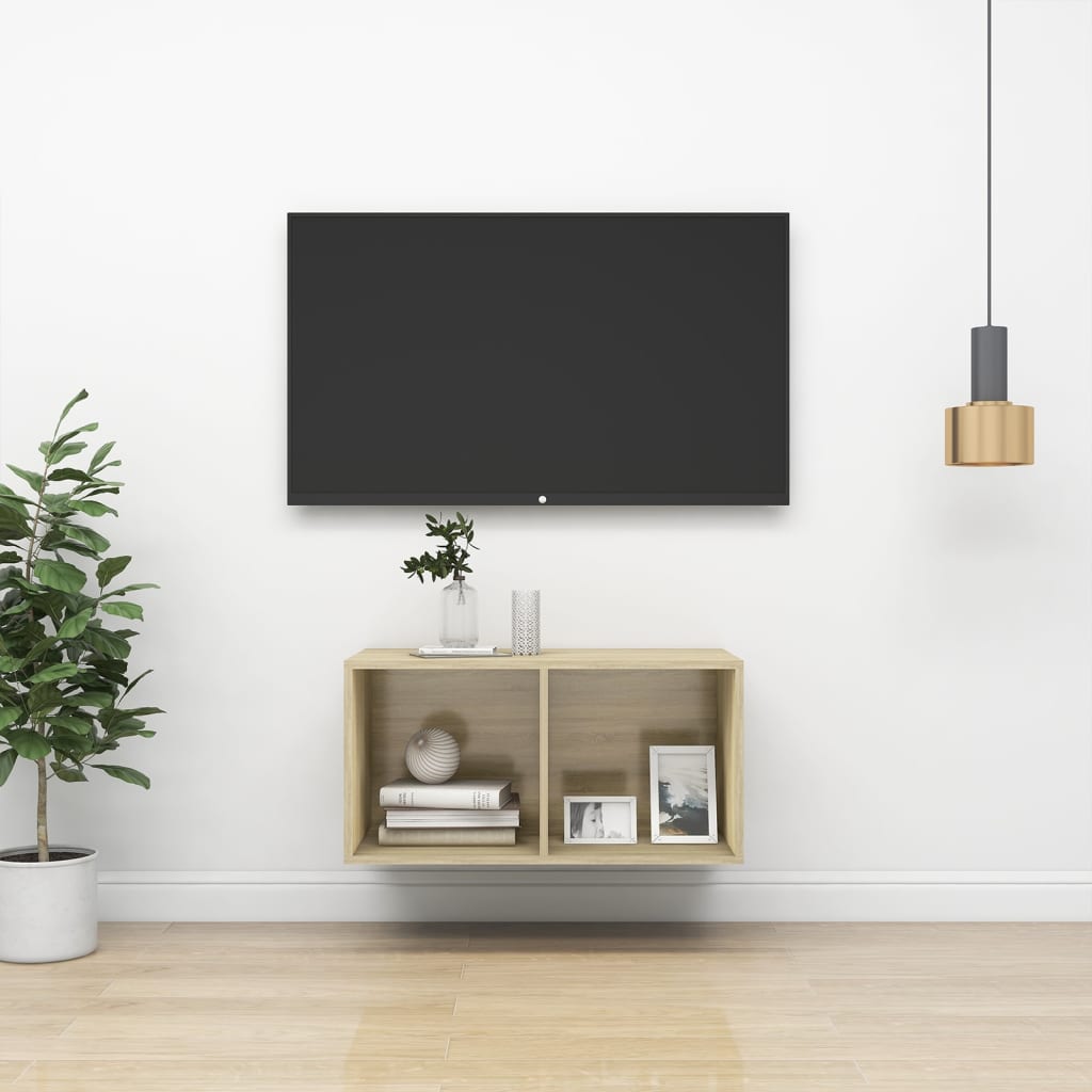 Meuble TV mural Chêne sonoma 37x37x72 cm Bois d’ingénierie - XIOS