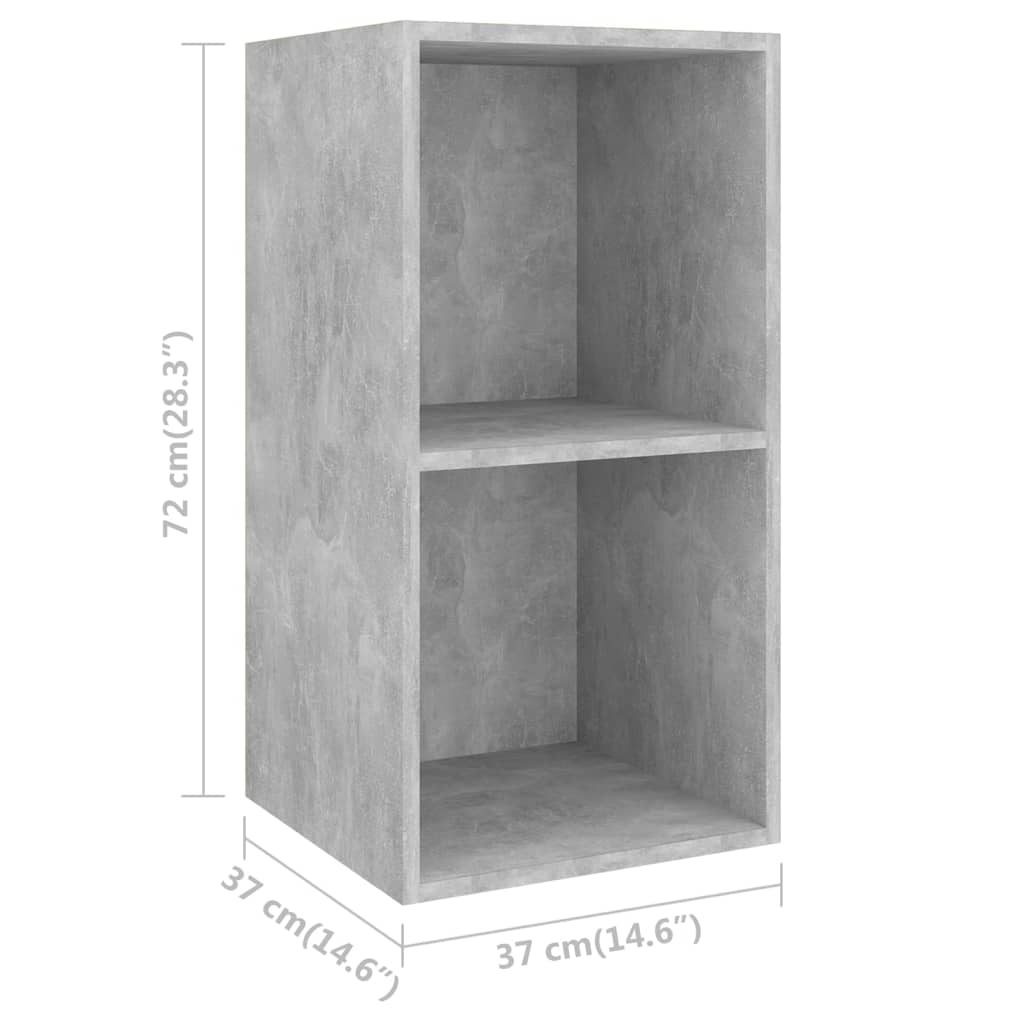 Meuble TV mural Gris béton 37x37x72 cm Bois d’ingénierie - XIOS