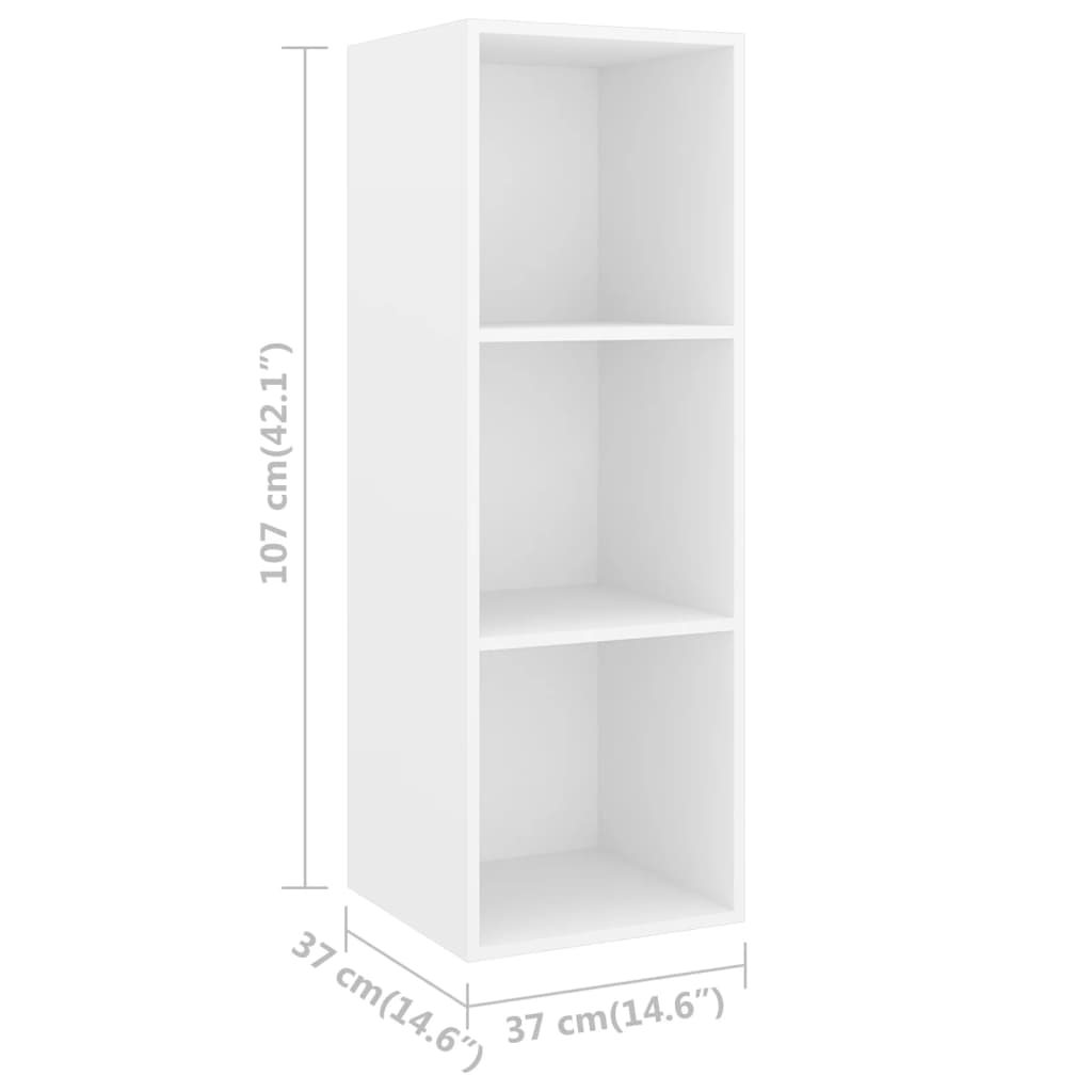Meuble TV mural Blanc 37x37x107 cm Bois d’ingénierie - XIOS
