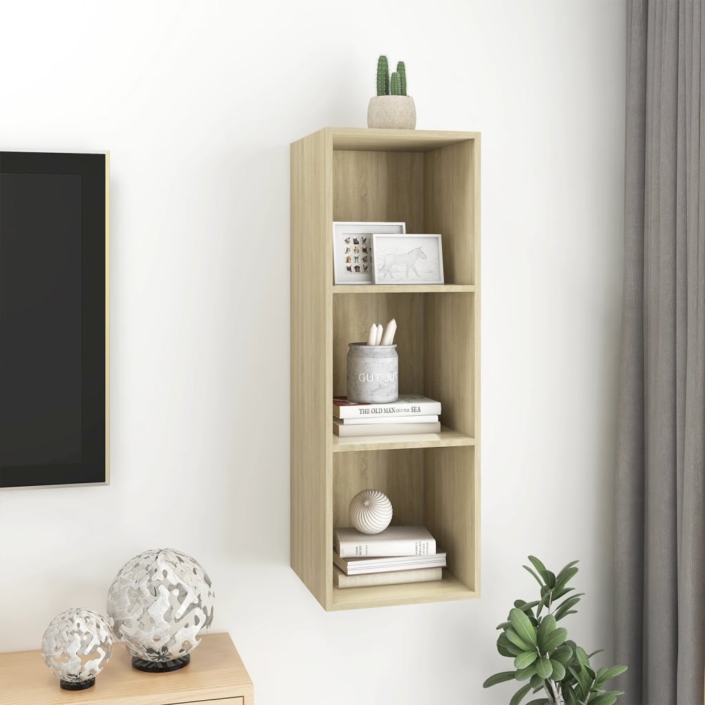 Meuble TV mural Chêne sonoma 37x37x107 cm Bois d’ingénierie - XIOS