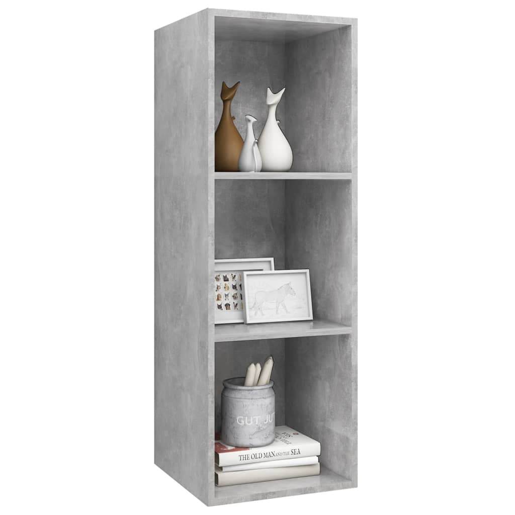 Meuble TV mural Gris béton 37x37x107 cm Bois d’ingénierie - XIOS