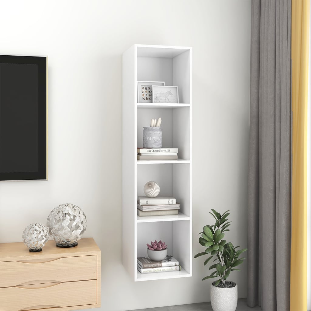 Meuble TV mural Blanc 37x37x142,5 cm Bois d’ingénierie - XIOS