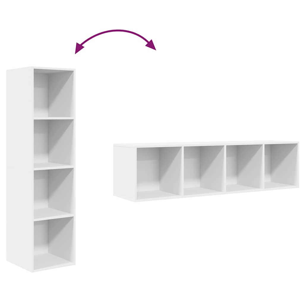 Meuble TV mural Blanc 37x37x142,5 cm Bois d’ingénierie - XIOS