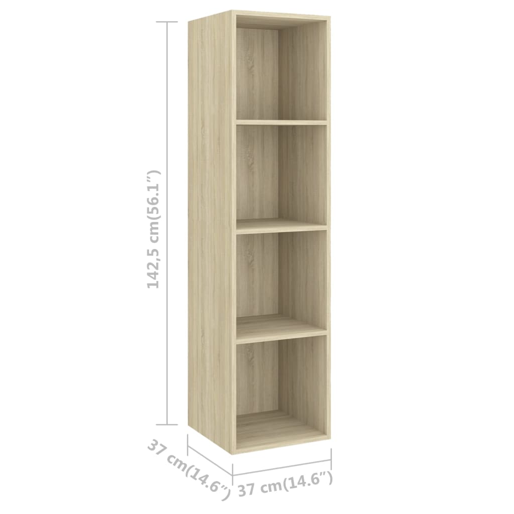 Meuble TV mural Chêne sonoma 37x37x142,5 cm Bois d’ingénierie Meubles TV vidaXL   