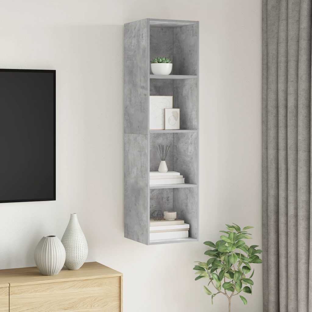 Meuble TV mural Gris béton 37x37x142,5 cm Bois d’ingénierie - XIOS