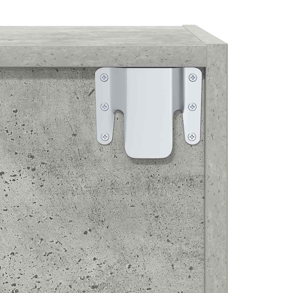 Meuble TV mural Gris béton 37x37x142,5 cm Bois d’ingénierie - XIOS