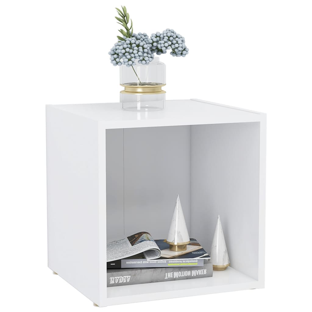 Meuble TV Blanc 37x35x37 cm Bois d’ingénierie - XIOS