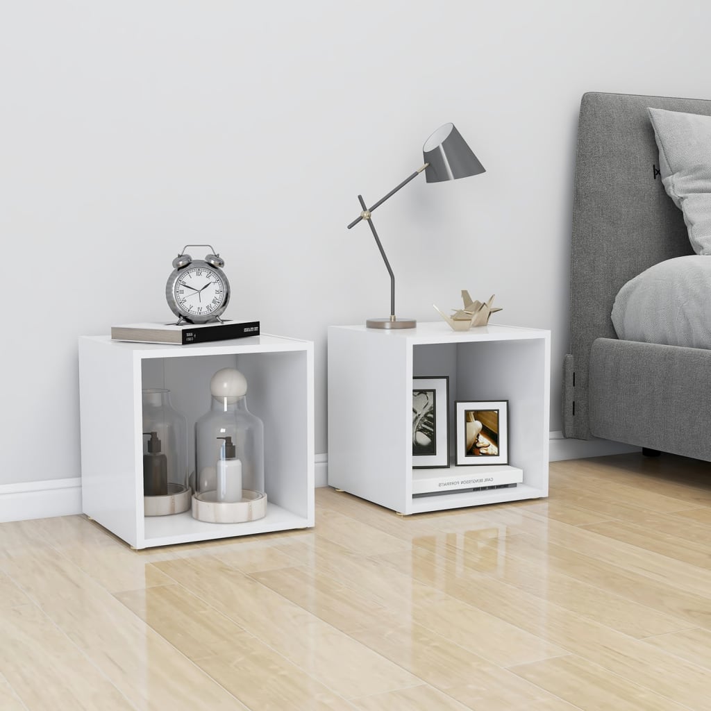 Meuble TV Blanc 37x35x37 cm Bois d’ingénierie - XIOS