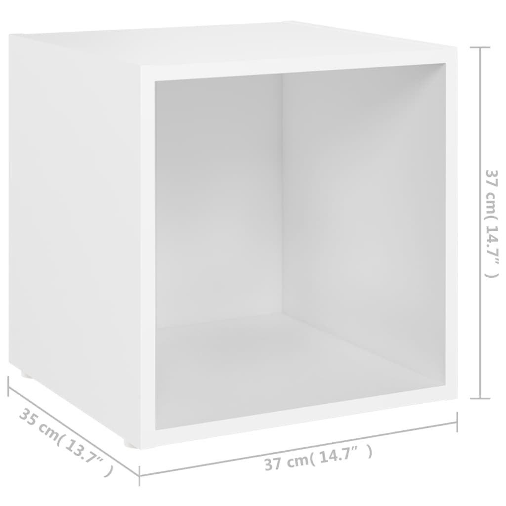 Meubles TV 2 pcs Blanc 37x35x37 cm Bois d’ingénierie - XIOS