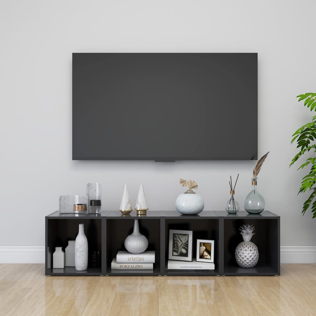 Meubles TV 2 pcs gris 37x35x37 cm bois d’ingénierie - XIOS