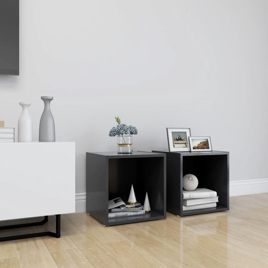 Meubles TV 2 pcs gris 37x35x37 cm bois d’ingénierie - XIOS