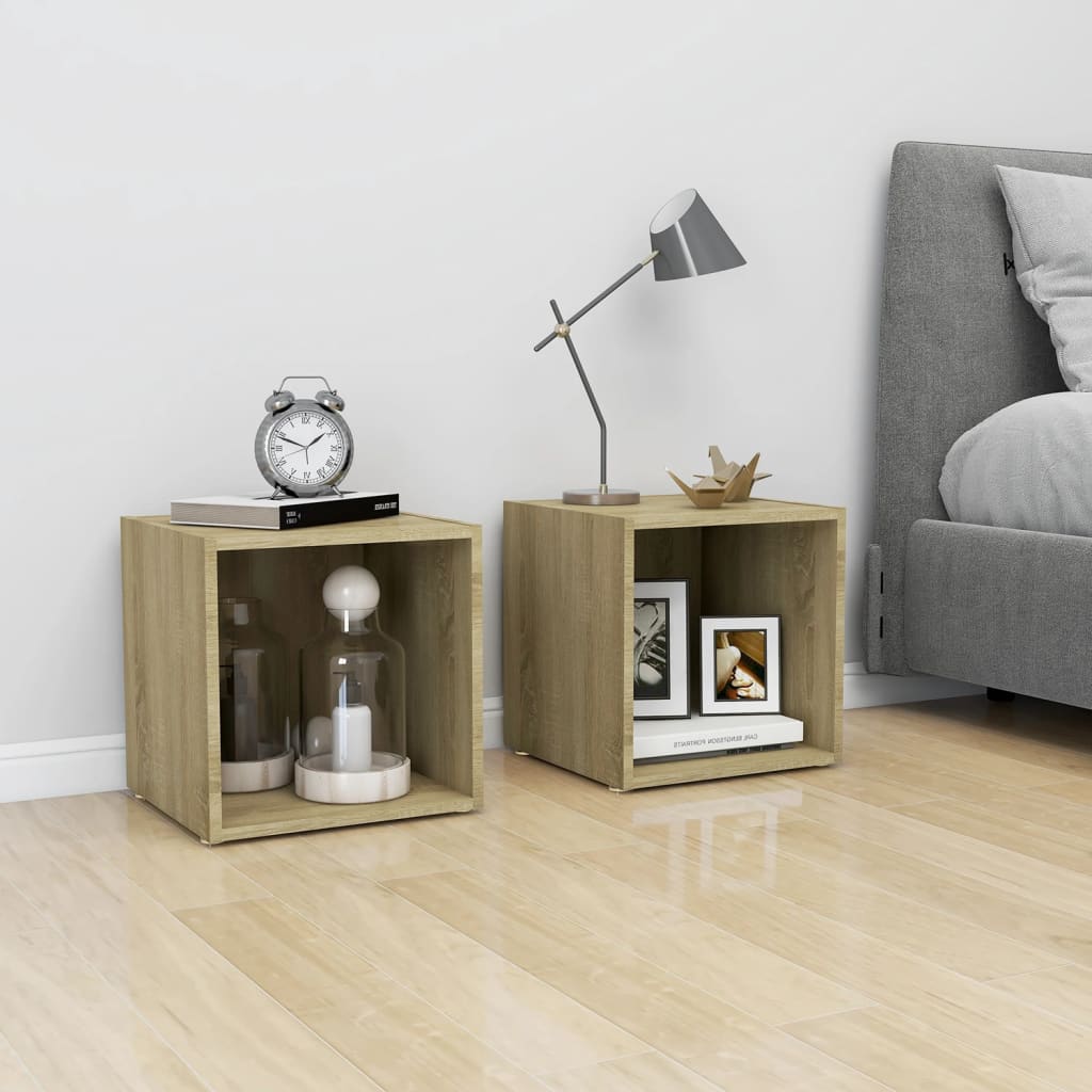 Meuble TV chêne sonoma 37x35x37 cm bois d’ingénierie - XIOS