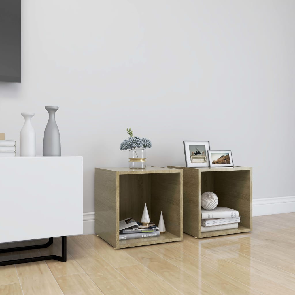 Meubles TV 2 pcs chêne sonoma 37x35x37 cm bois d’ingénierie - XIOS