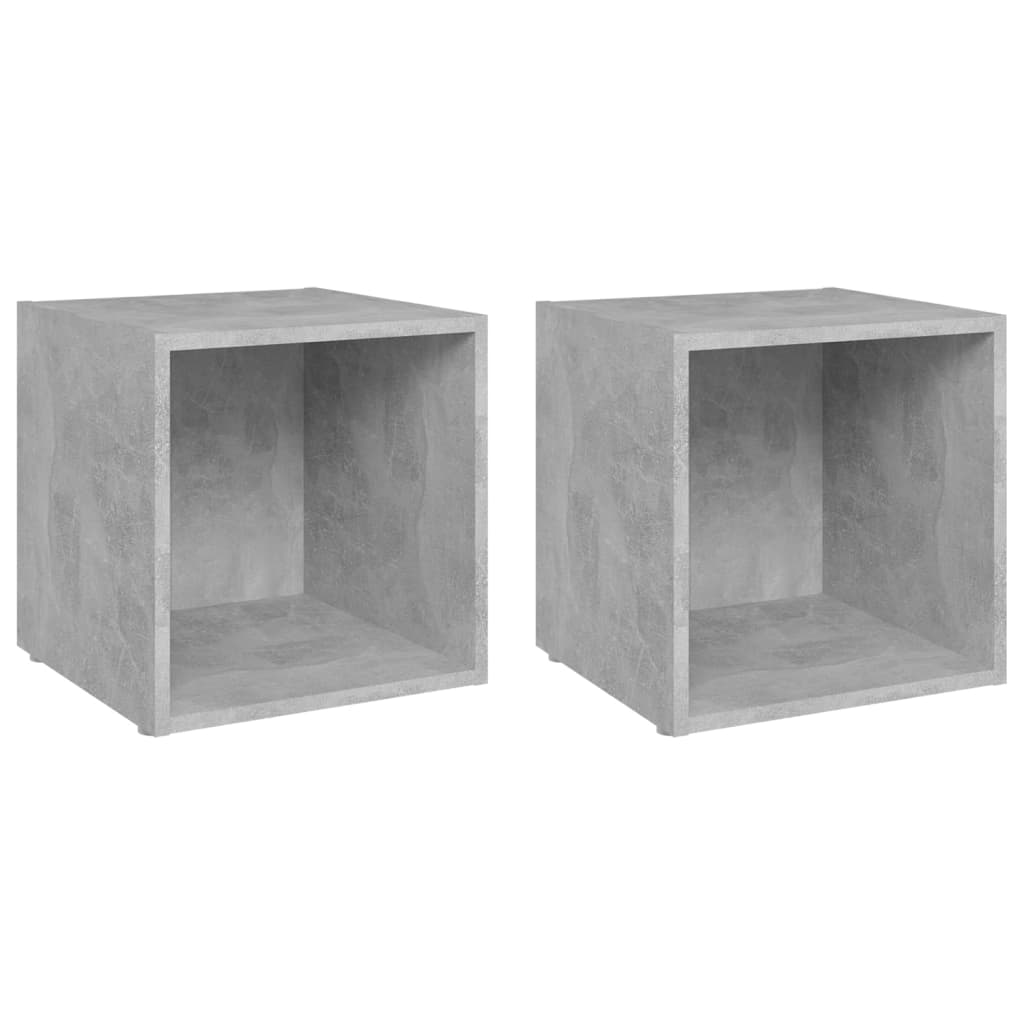 Meubles TV 2 pcs gris béton 37x35x37 cm bois d’ingénierie - XIOS
