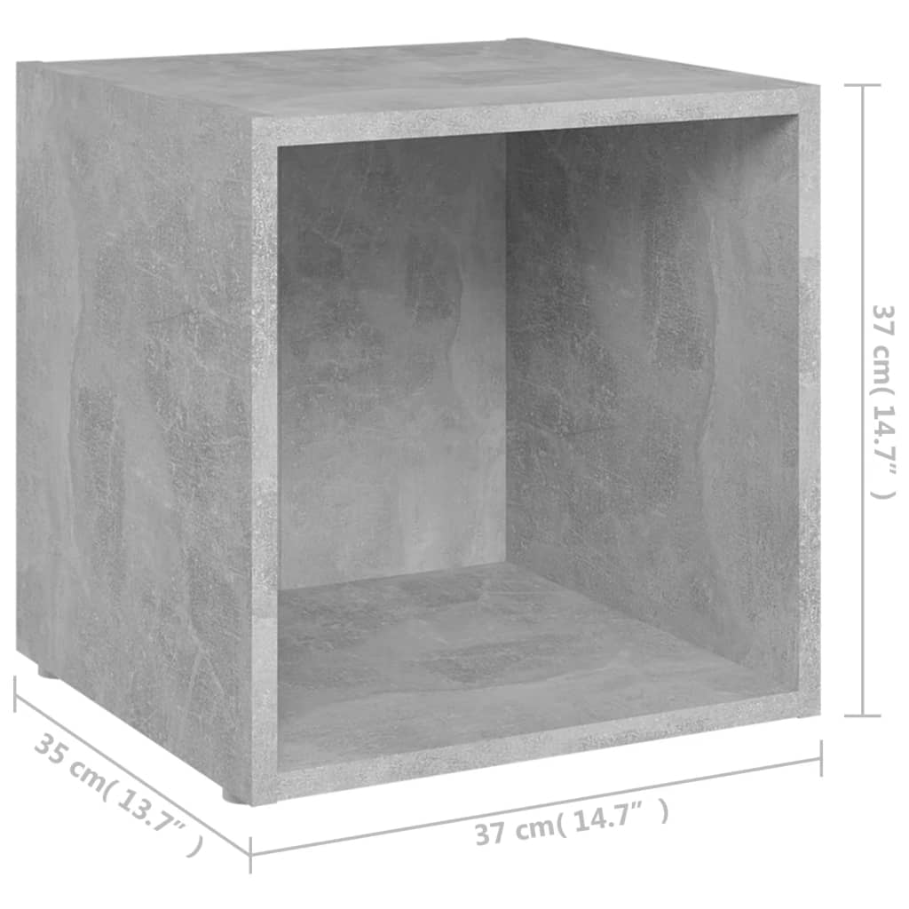 Meubles TV 2 pcs gris béton 37x35x37 cm bois d’ingénierie - XIOS
