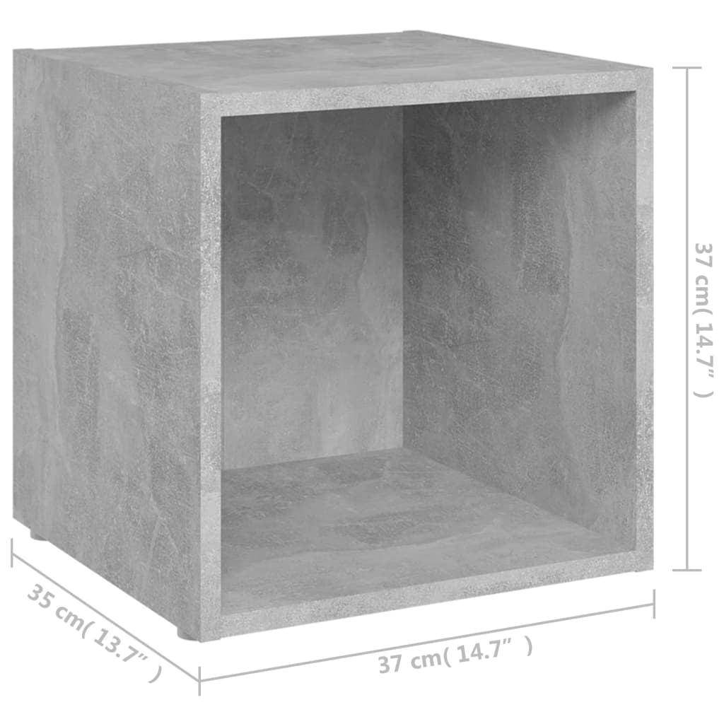 Meubles TV 4 pcs gris béton 37x35x37 cm bois d’ingénierie - XIOS