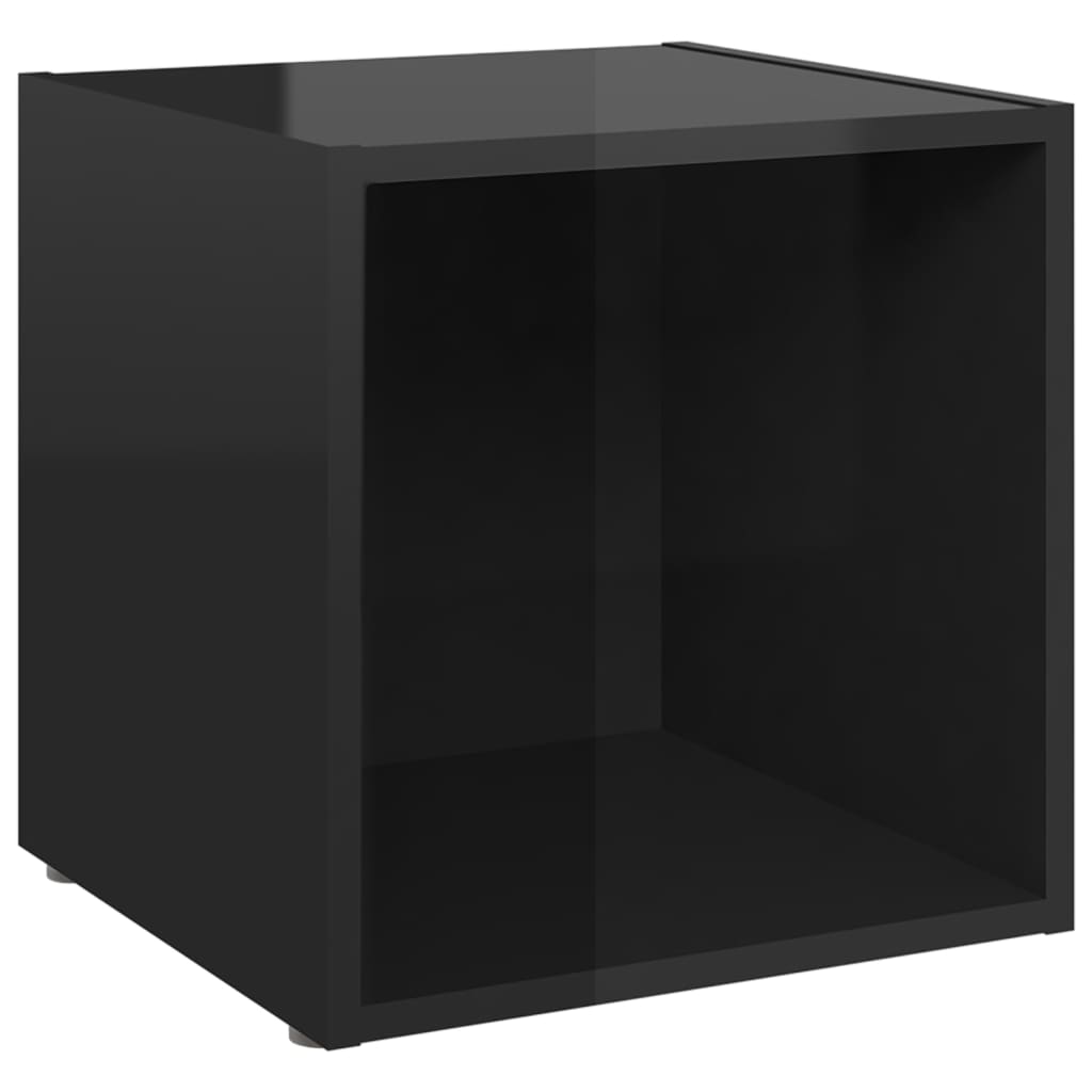 Meubles TV 4 pcs noir brillant 37x35x37 cm bois d’ingénierie - XIOS