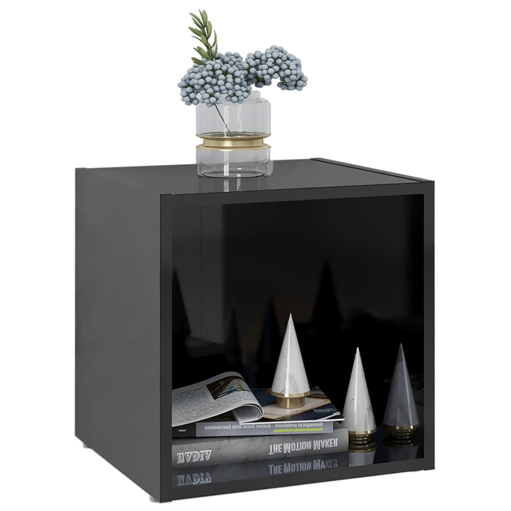 Meubles TV 4 pcs noir brillant 37x35x37 cm bois d’ingénierie - XIOS