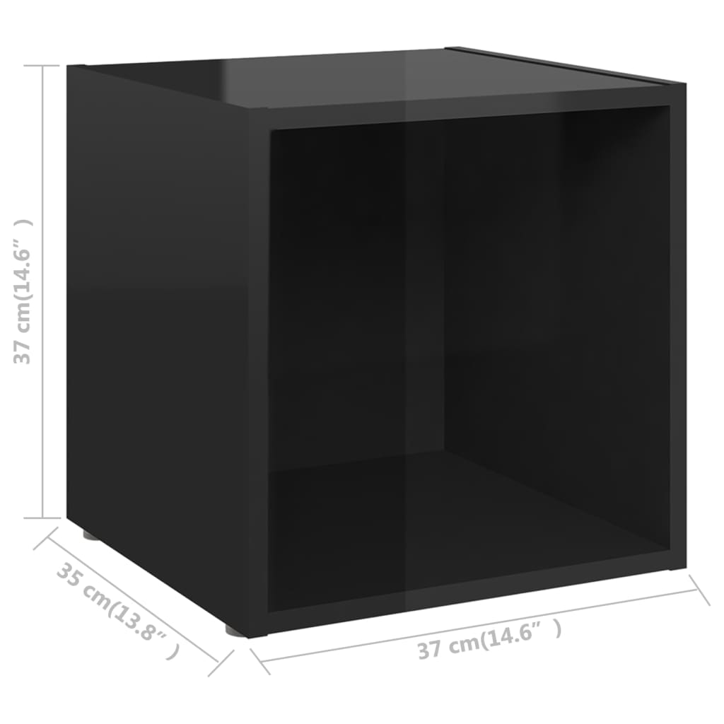 Meubles TV 4 pcs noir brillant 37x35x37 cm bois d’ingénierie - XIOS