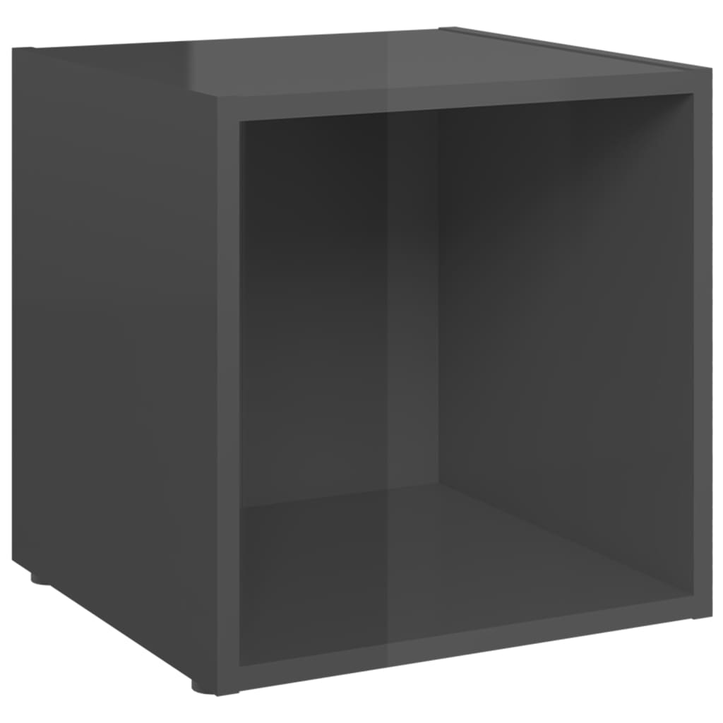 Meubles TV 4 pcs gris brillant 37x35x37 cm bois d’ingénierie - XIOS