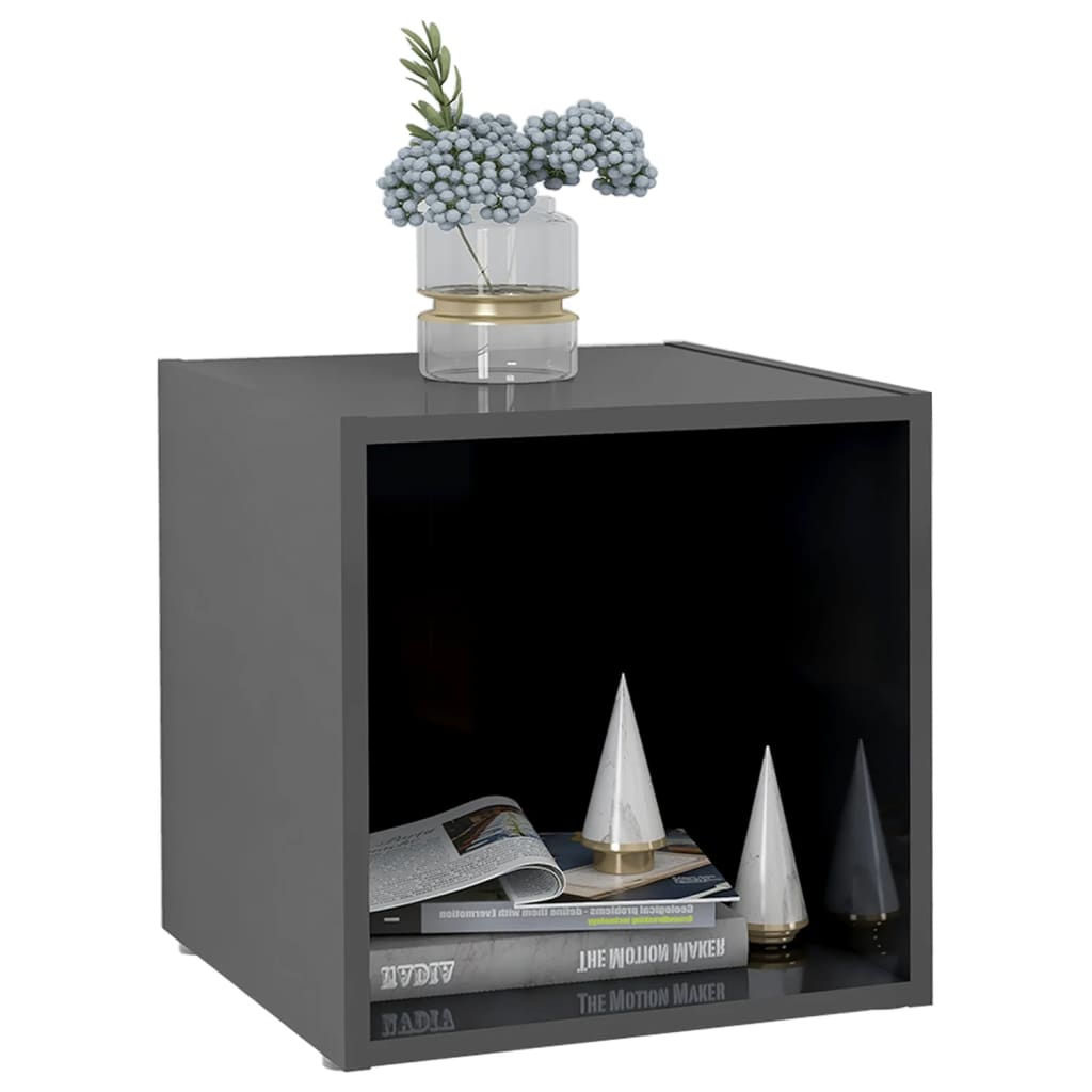 Meubles TV 4 pcs gris brillant 37x35x37 cm bois d’ingénierie - XIOS