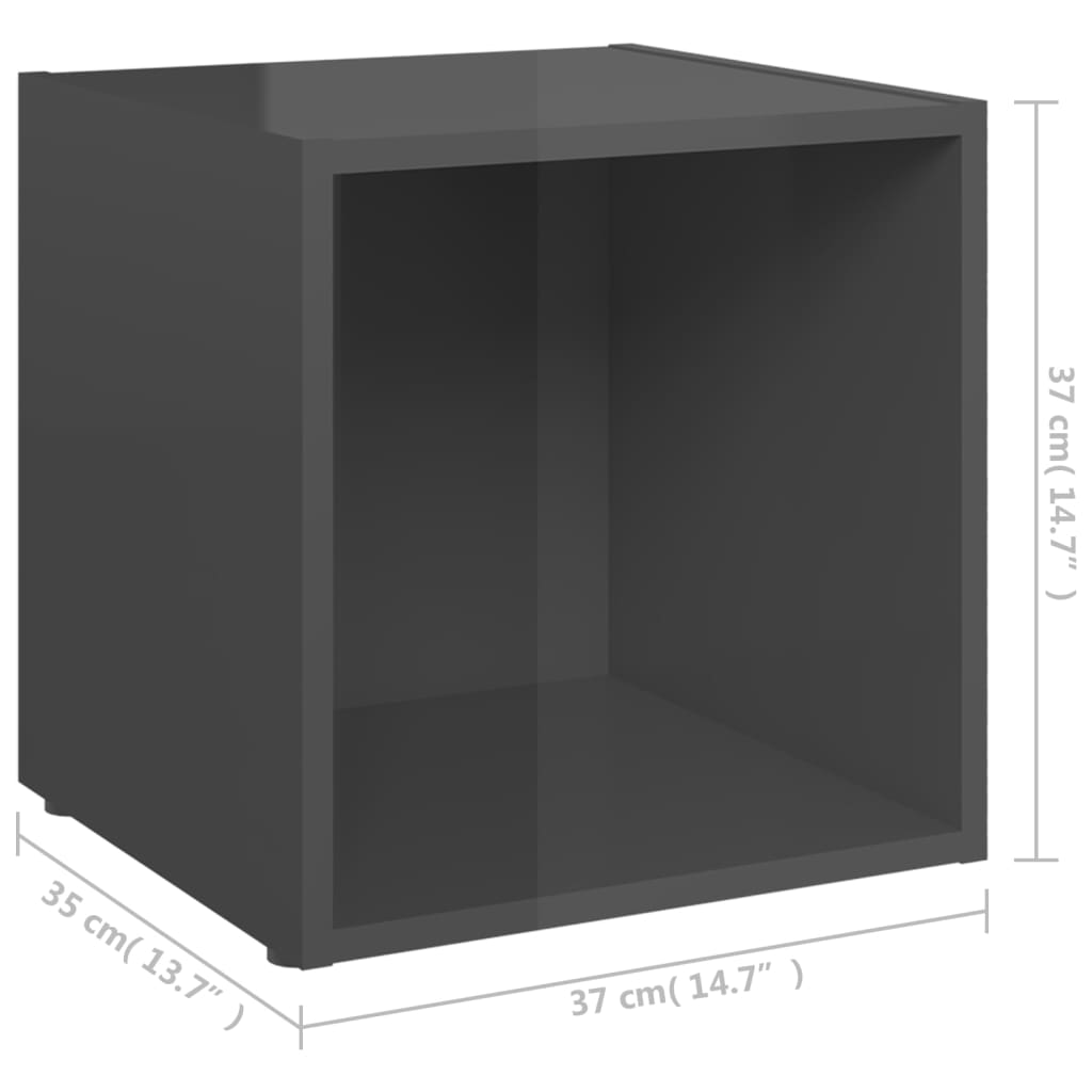 Meubles TV 4 pcs gris brillant 37x35x37 cm bois d’ingénierie - XIOS