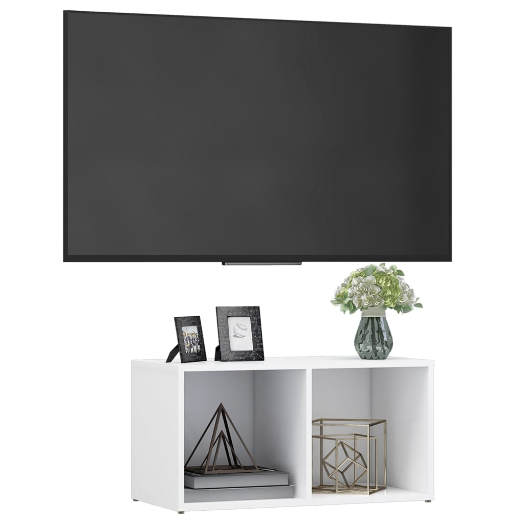 Meuble TV blanc 72x35x36,5 cm bois d’ingénierie - XIOS