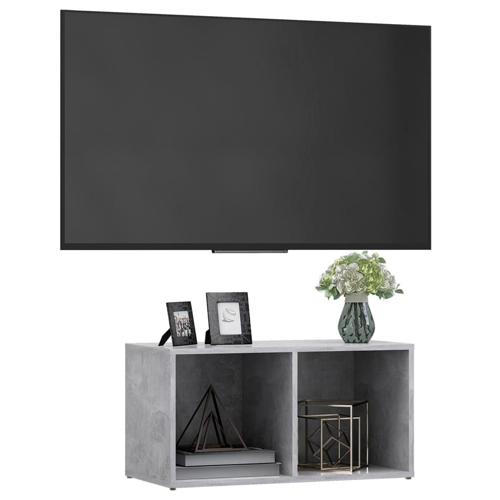 Meuble TV gris béton 72x35x36,5 cm bois d’ingénierie - XIOS