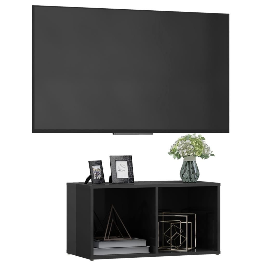 Meuble TV gris brillant 72x35x36,5 cm bois d’ingénierie - XIOS