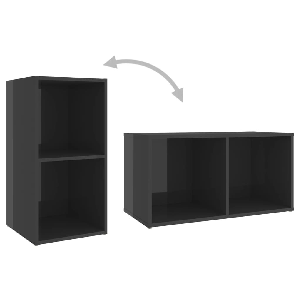 Meuble TV gris brillant 72x35x36,5 cm bois d’ingénierie - XIOS