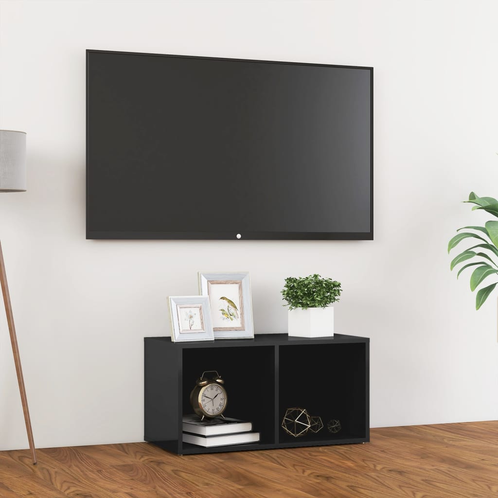 Meuble TV gris brillant 72x35x36,5 cm bois d’ingénierie - XIOS