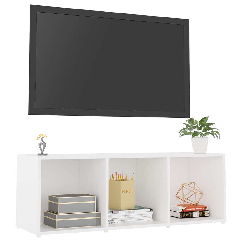 Meuble TV Blanc 107x35x37 cm Bois d’ingénierie - XIOS