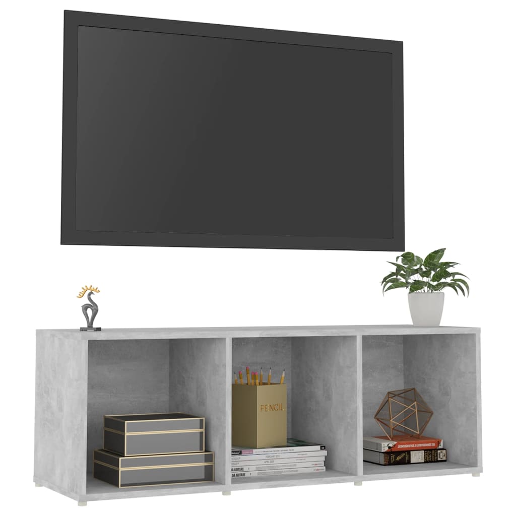 Meuble TV gris béton 107x35x37 cm bois d’ingénierie - XIOS