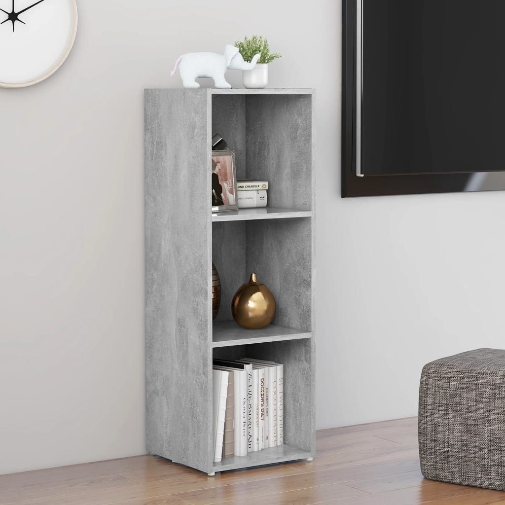 Meuble TV gris béton 107x35x37 cm bois d’ingénierie - XIOS