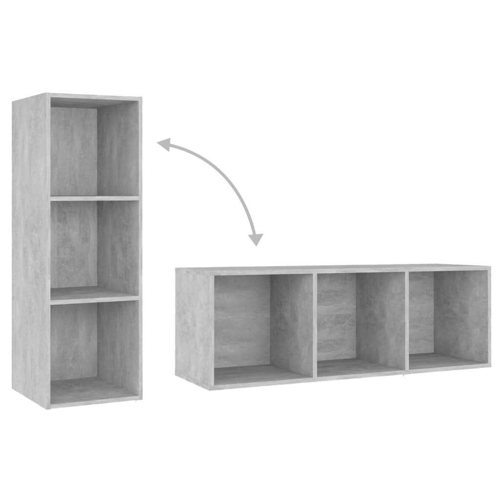 Meuble TV gris béton 107x35x37 cm bois d’ingénierie - XIOS