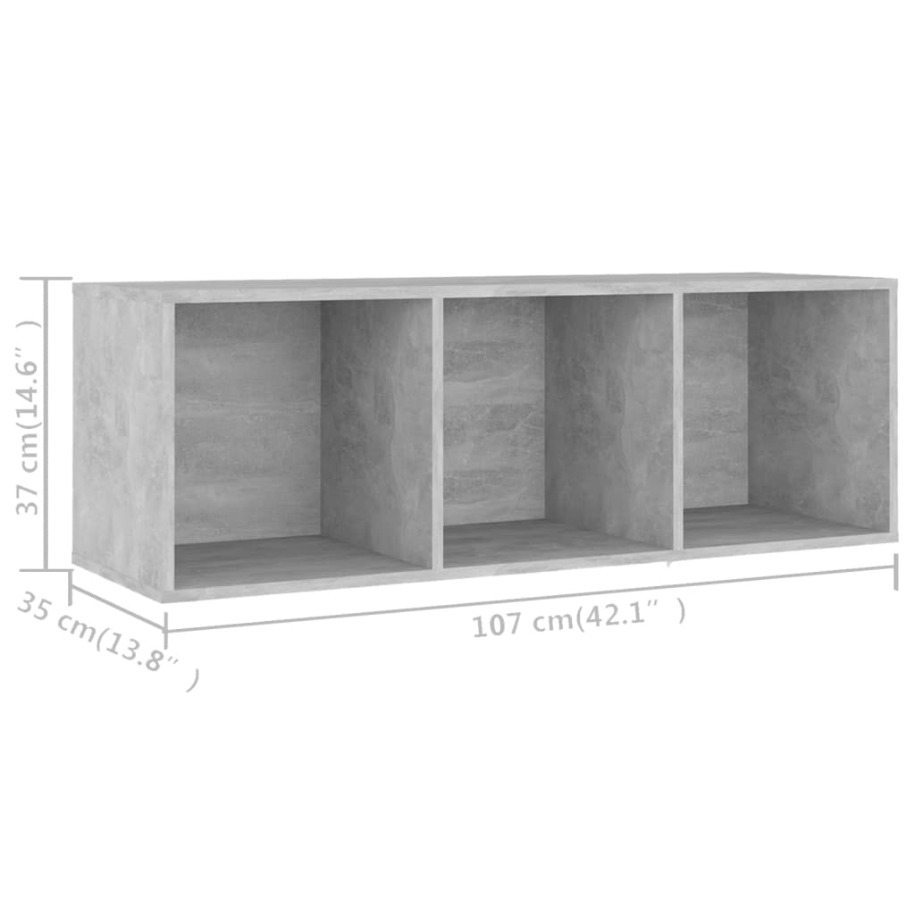 Meuble TV gris béton 107x35x37 cm bois d’ingénierie - XIOS